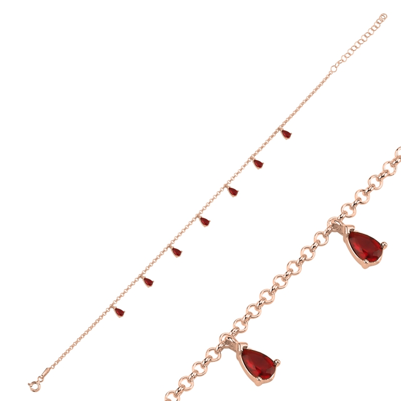 Gümüş%20Garnet%20Zirkon%20Taşlı%20Doç%20Zincirli%20Sallantılı%20Şans%20Bilekliği-Rose%20kaplama