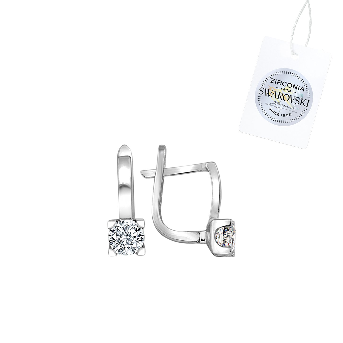 Gümüş%20Swarovski%20Zirconia%20Taşlı%20Tektaş%20Küpe