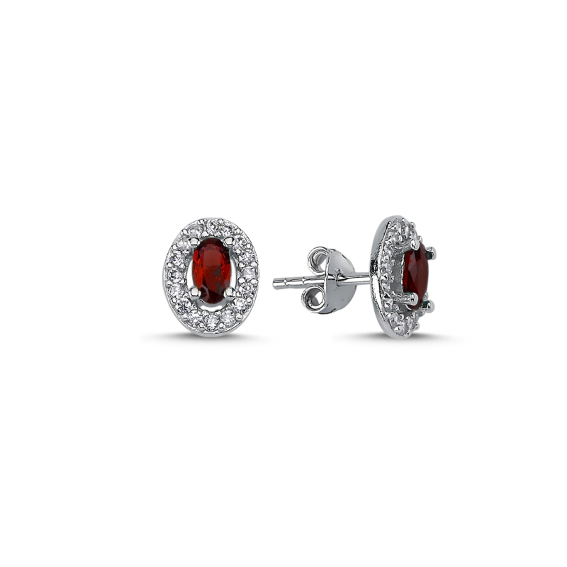 Gümüş%20Halo%20Tektaş%20Oval%20Renkli%20Zirkon%20Taşlı%20Küpe-Garnet%20zirkon%20(kırmızı)