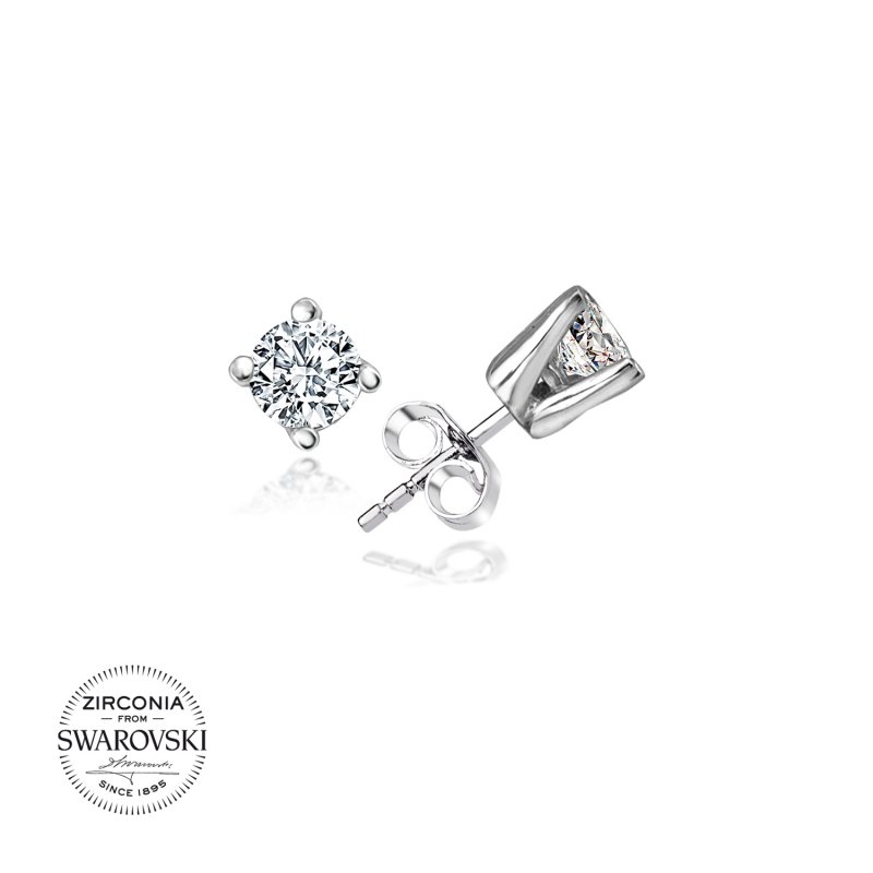 Gümüş%20Swarovski%20Zirconia%20Taşlı%20Tektaş%20Küpe