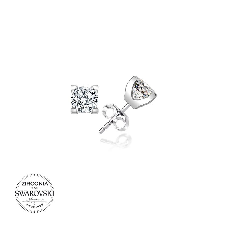 Gümüş%20Swarovski%20Zirconia%20Taşlı%20Taşlı%20Tektaş%20Küpe