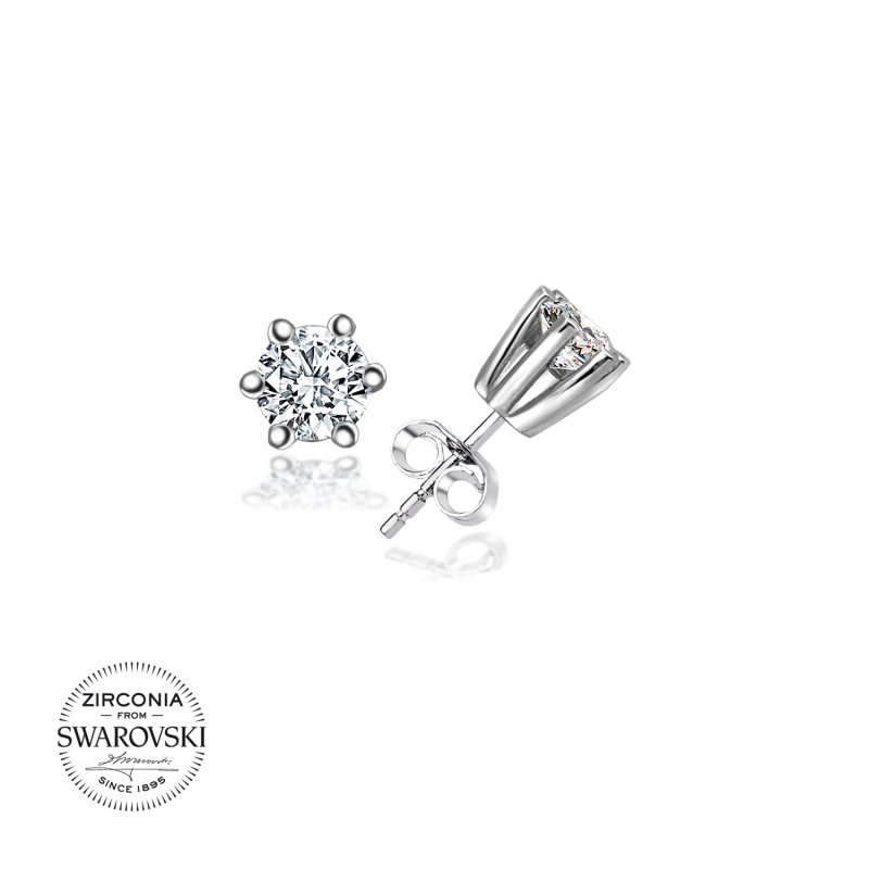 Gümüş%20Swarovski%20Zirconia%20Taşlı%20Tektaş%20Küpe