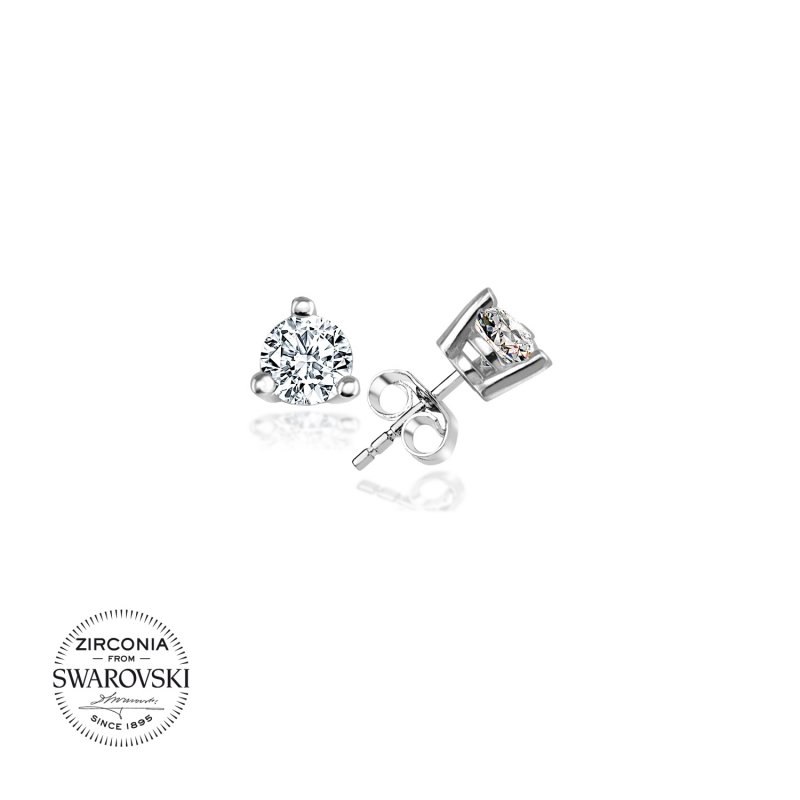 Gümüş%20Swarovski%20Zirconia%20Taşlı%20Tektaş%20Küpe