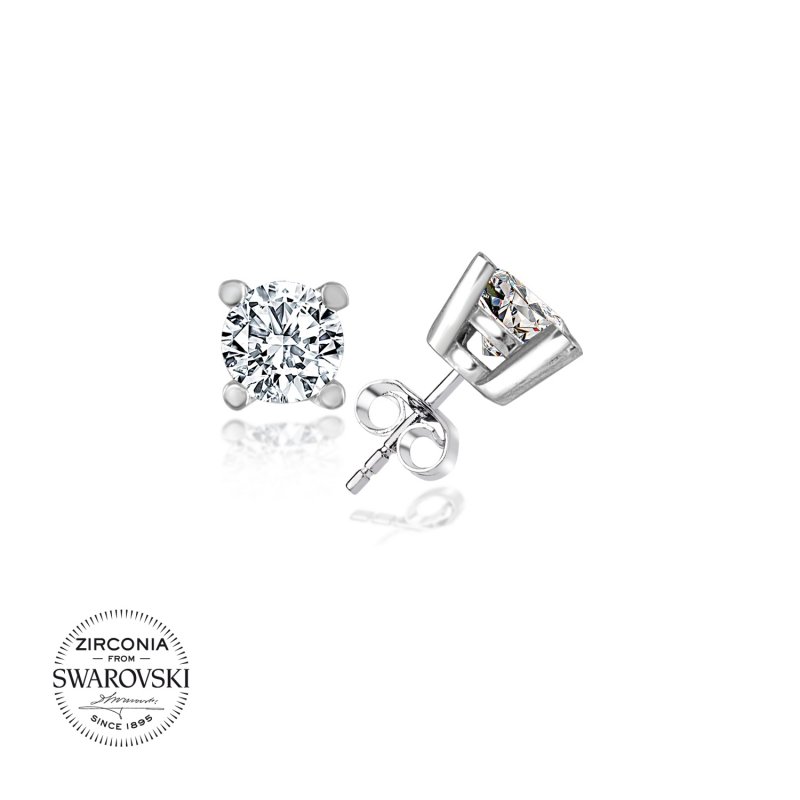 Gümüş%20Swarovski%20Zirconia%20Taşlı%20Tektaş%20Küpe