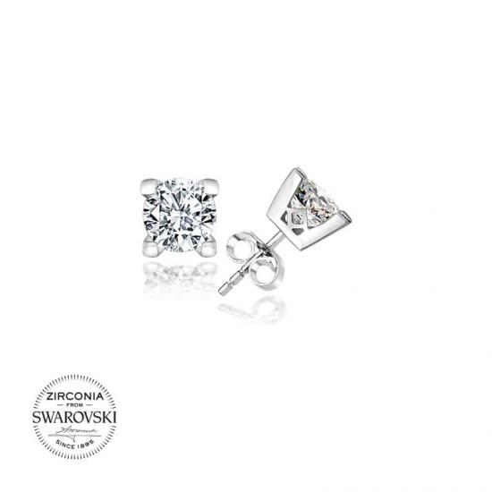 Gümüş Swarovski Zirconia Taşlı Tektaş Küpe